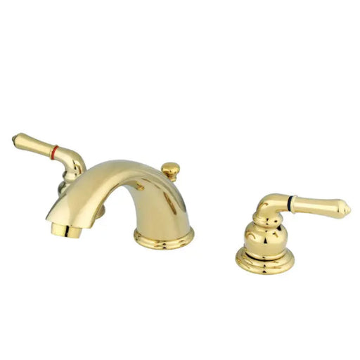 Kingston Brass Magellan GKB962 Two-Handle 3-Hole Deck Mount Widespread Bathroom Faucet Polished Brass
