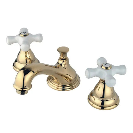 Kingston Brass Royale KS5562PX Two-Handle 3-Hole Deck Mount Widespread Bathroom Faucet Polished Brass