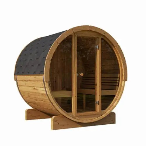 Sauna Life Model E7G Sauna Barrel Glass Front - Sauna Barrel