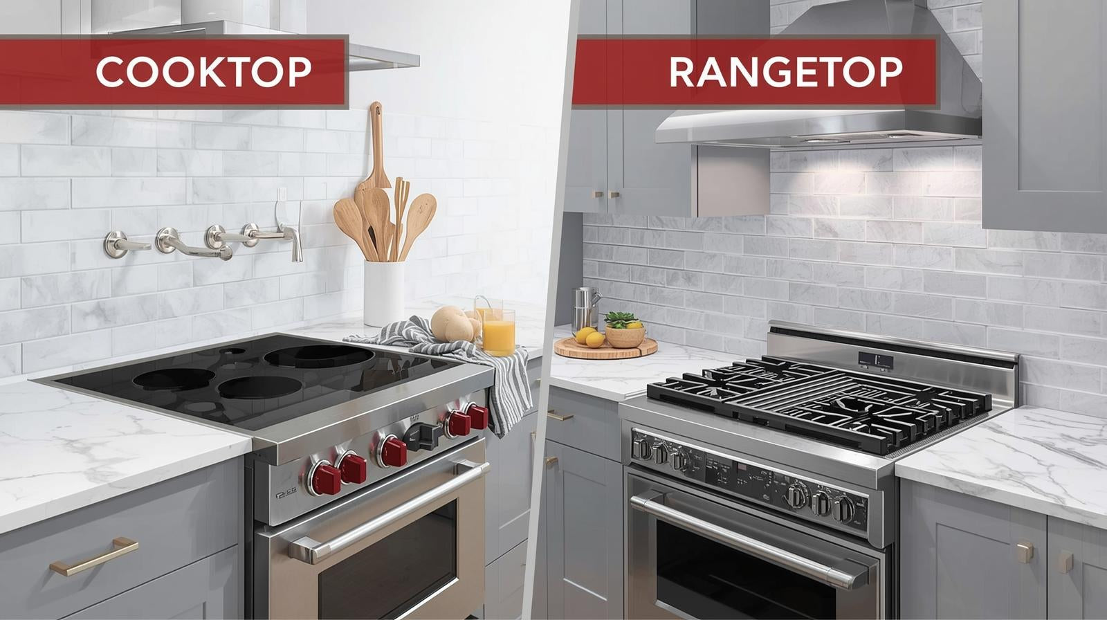 Cooktop vs Rangetop