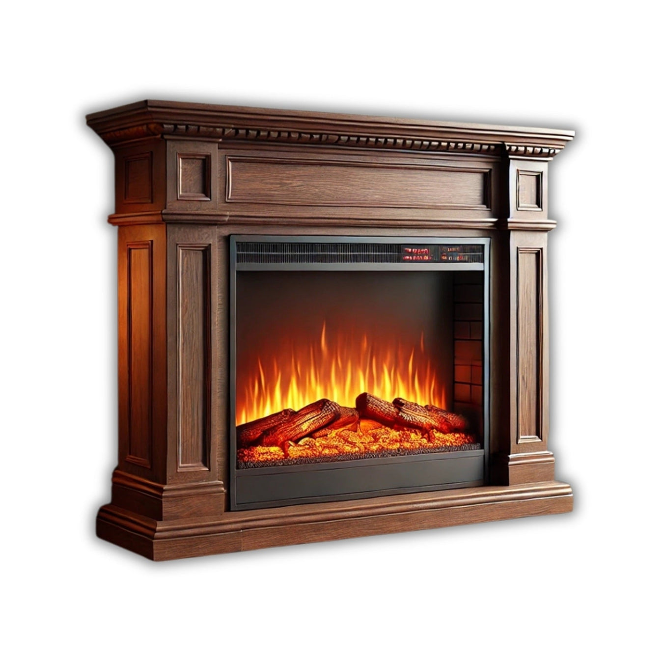 Brown Electric Fireplace