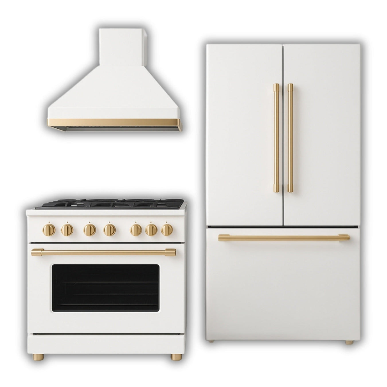 White And Gold Appliances