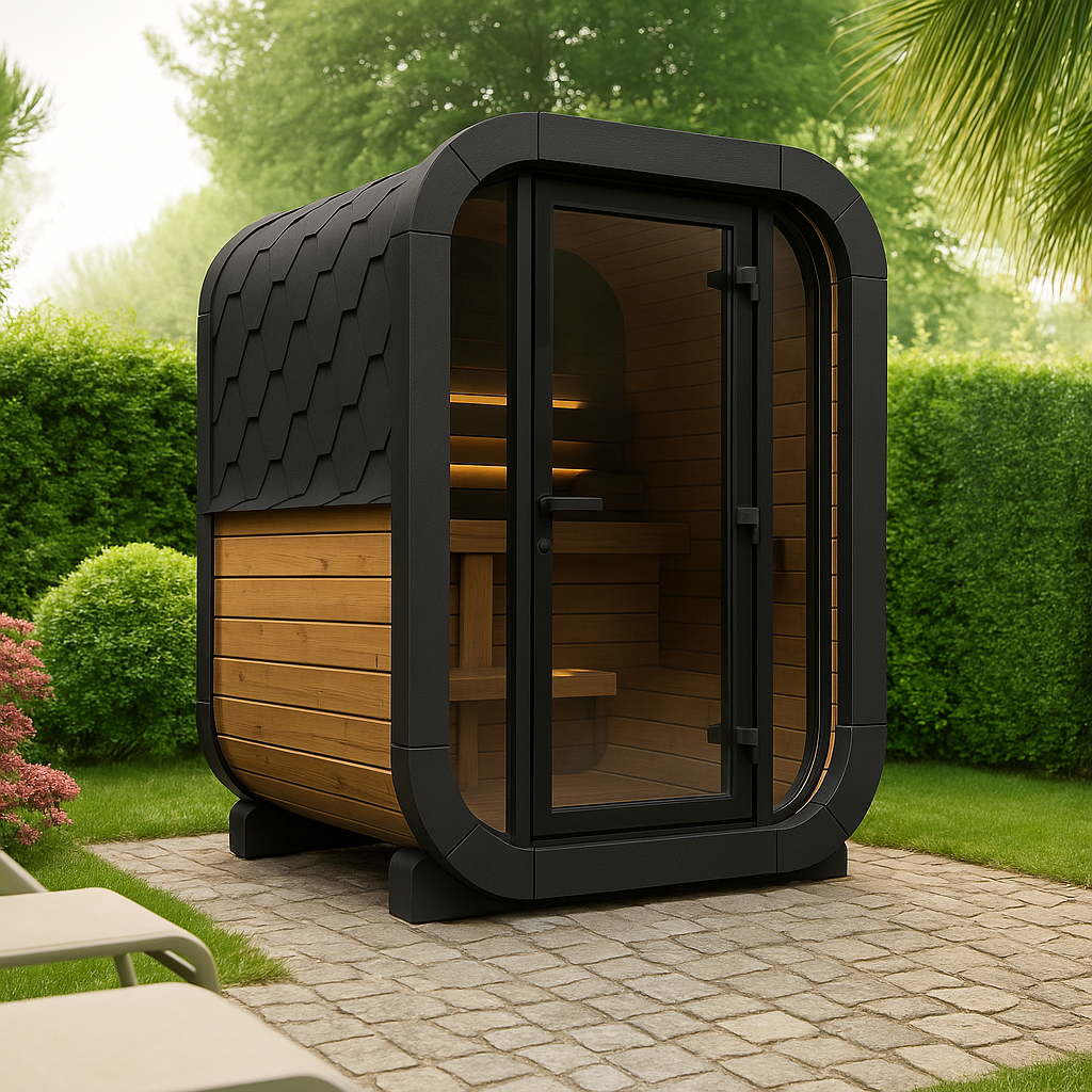 SaunaLife Model CL3G - Cube-Series Outdoor Home Sauna Kit, Up to 2 Persons