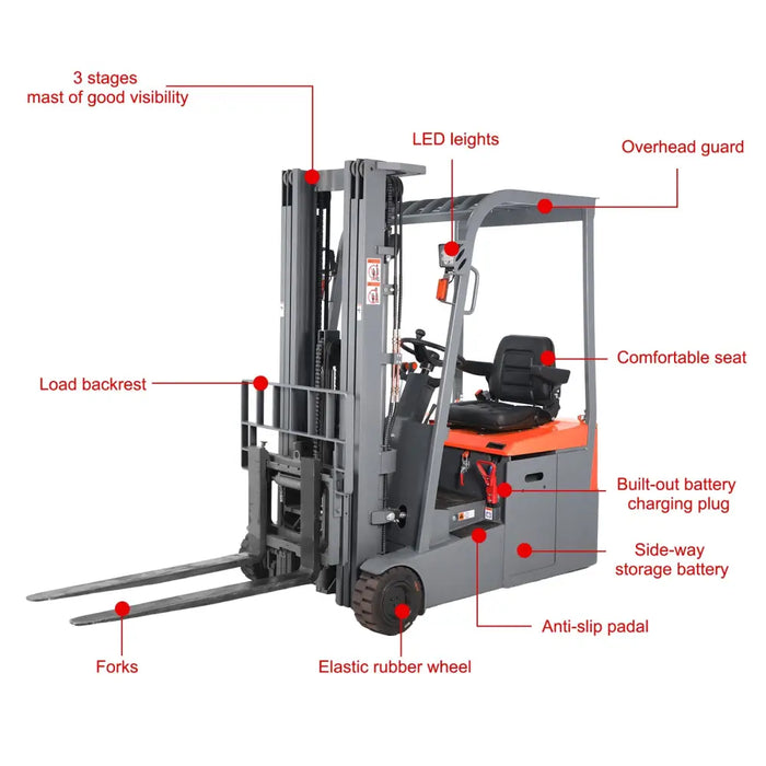 3 wheels electric battery powered forklift A-3041 - 3 wheel
