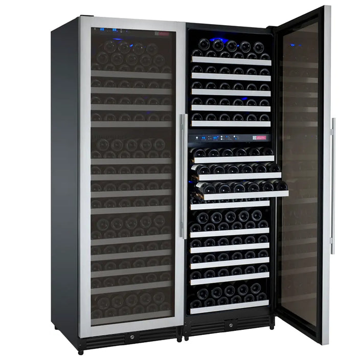 Allavino FlexCount Series 349 Bottle Tall Three Zone Side-by-Side Wine Refrigerators with Stainless Steel Doors