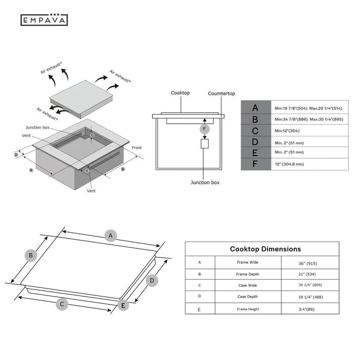 Empava 36 Inch Built-In Electric Induction Cooktop