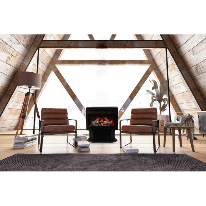 Amantii 26 Inch FS Lumina Smart Freestanding Electric Fireplace with Chairs