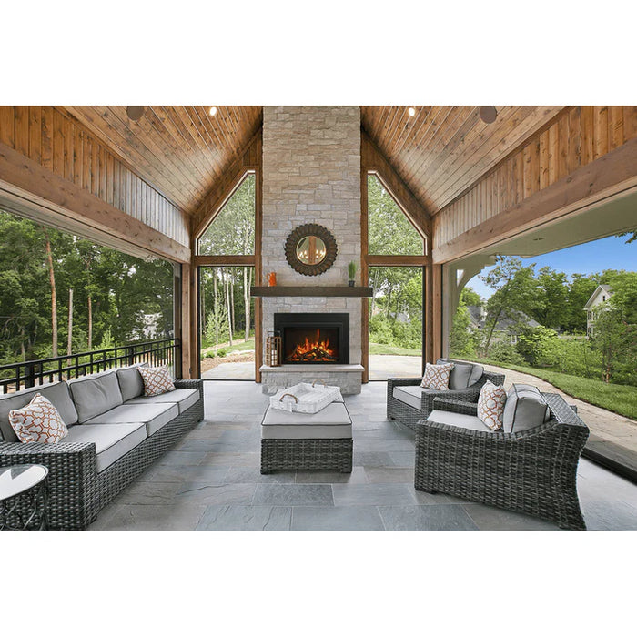 Amantii 30 Inch Lumina Electric Fireplace Insert with chairs