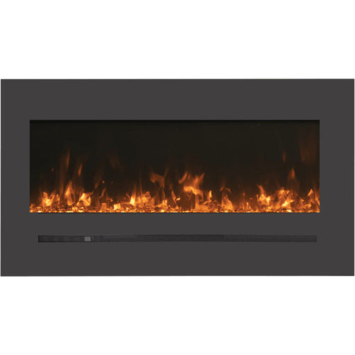 Amantii 26 Inch Linear Wall Mount/Flush Mount Electric Fireplace with Steel Surround and Glass Media Flame