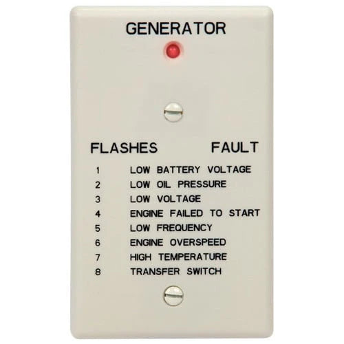 Remote Status Panel - Briggs & Stratton Controller (Hard-Wired) - Red Light 

