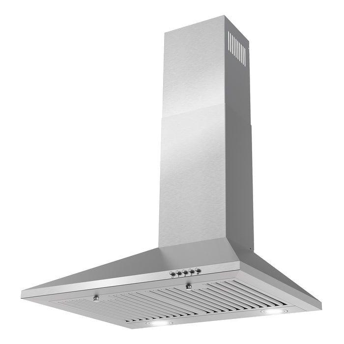 Cosmo 24 Inch Ducted Wall Mount Stainless Steel Range Hood with LED Lighting and Permanent Filters - COS-6324EWH Side