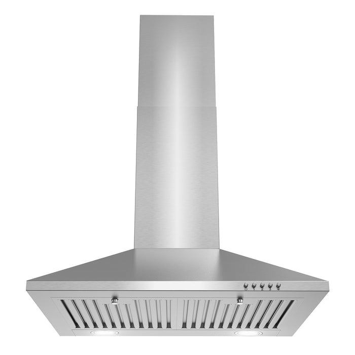 Cosmo 24 Inch Ducted Wall Mount Stainless Steel Range Hood with LED Lighting and Permanent Filters - COS-6324EWH Front