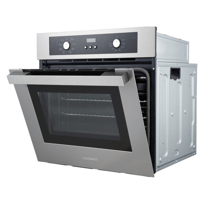 Cosmo 24 Inch Electric Built-In Wall Oven with 2.5 Cu. Ft. Capacity, 8 Functions and Turbo True European Convection Side
