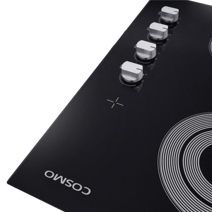 Cosmo 24 Inch Electric Ceramic Glass Cooktop with 4 Elements, Dual Zone Element, Hot Surface Indicator Light and Control Knobs - COS-244ECC Knobs
