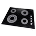 Cosmo 24 Inch Electric Ceramic Glass Cooktop with 4 Elements, Dual Zone Element, Hot Surface Indicator Light and Control Knobs - COS-244ECC Left