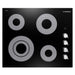 Cosmo 24 Inch Electric Ceramic Glass Cooktop with 4 Elements, Dual Zone Element, Hot Surface Indicator Light and Control Knobs - COS-244ECC Front