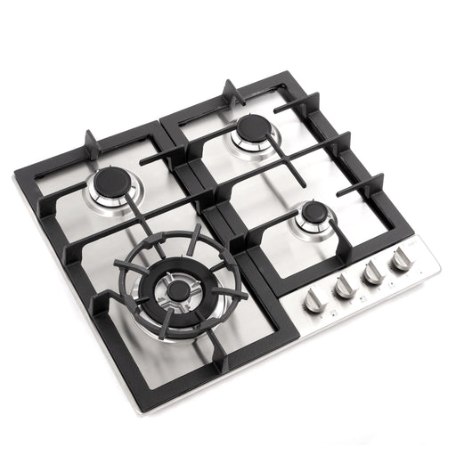 Cosmo 24 Inch Gas Stainless Steel Cooktop with 4 Sealed Burners - COS-640STX-E Side