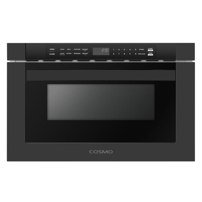 Cosmo 24 Inch Haven Collection Built In Microwave Matte Black Drawer with Touch Controls, Defrosting Rack and 1.2 Cu. Ft. Capacity - COS-12MWDBK Main