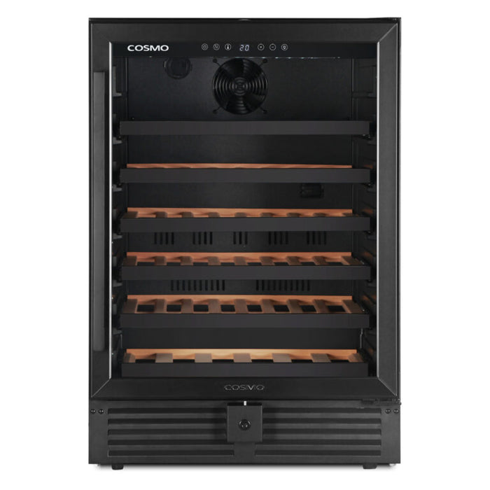 Cosmo 24 Inch Lumin Collection Single Zone Compressor Matte Black Wine Cooler with Digital Controls and LED Lighting - COS-24BIWCS-BK 