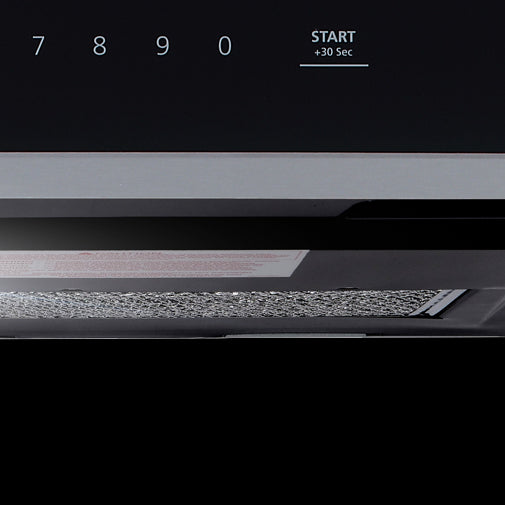 Cosmo 24 Inch Over the Range 1.34 Cu. Ft. Stainless Steel Microwave with Vent Fan Numbers and Start Button