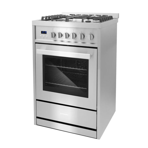 Cosmo 24 Inch Single Oven 2.73 Cu. Ft. Gas Stainless Steel Range with 4 Burner Cooktop and Heavy Duty Cast Iron Grates - COS-244AGC Side