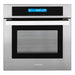 Cosmo 24 Inch Stainless Steel Single Electric Wall Oven 2.5 Cu. Ft. with 8 Functions and True European Convection Front