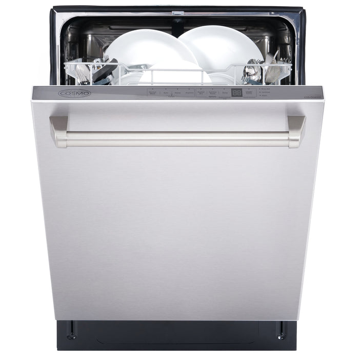 Cosmo 24 Inch Top Control Built In Tall Tub Stainless Steel Dishwasher with Fingerprint Resistant - COS-DIS6502 Plates