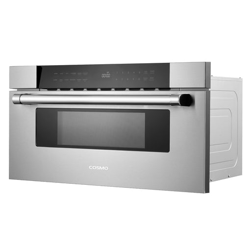 Cosmo 30 Inch Built In Microwave Stainless Steel Drawer with Automatic Presets, Touch Controls, Defrosting Rack and 1.2 Cu. Ft. Capacity - COS-MWD3012GSS Side