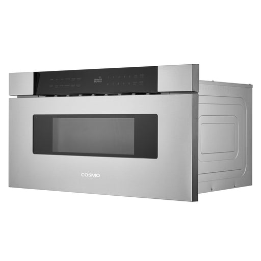 Cosmo 30 Inch Built In Microwave Stainless Steel Drawer with Automatic Presets, Touch Controls, Defrosting Rack and 1.2 Cu. Ft. Capacity - COS-MWD3012NHSS Side