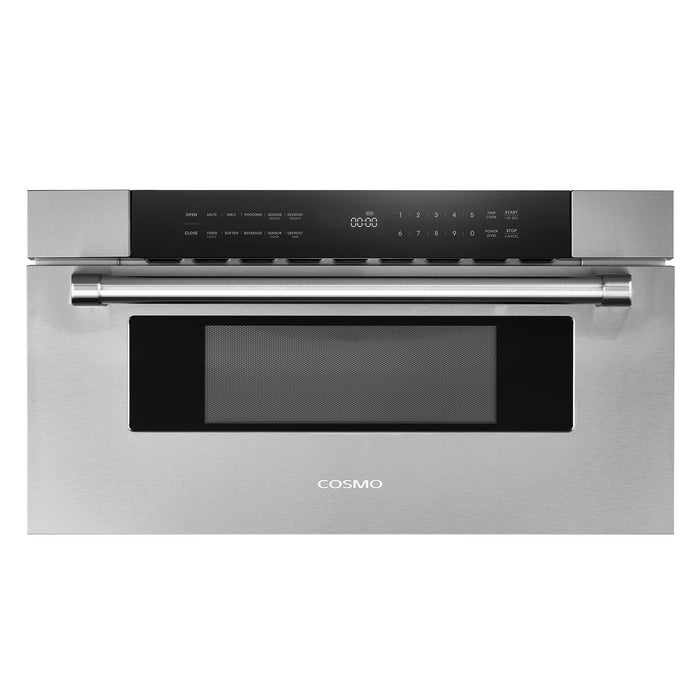 Cosmo 30 Inch Built In Microwave Stainless Steel Drawer with Automatic Presets, Touch Controls, Defrosting Rack and 1.2 Cu. Ft. Capacity - COS-MWD3012GSS Main