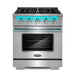 Cosmo 30 Inch Commercial Style 3.5 Cu. Ft. Gas Stainless Steel Range with 4 Burners and Heavy Duty Cast Iron Grates - COS-GRP304 Main