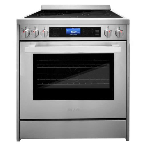 Cosmo 30 Inch Commercial Style 5 Cu. Ft. Single Oven Electric Stainless Steel Range with 7 Function Convection Oven - COS-305AERC Front