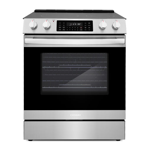 Cosmo 30 Inch Commercial Style 6.3 Cu. Ft. Electric Stainless Steel Range with 5 Burner Glass Cooktop and Self Clean Air Fry Oven - COS-ERC305WKTD Main
