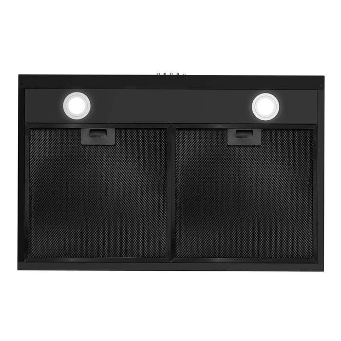 Cosmo 30 Inch Delta Collection Ducted Under Cabinet Matte Black Range Hood with Button Controls, Reusable Filters and LED Lights - COS-5U30-BK Filter
