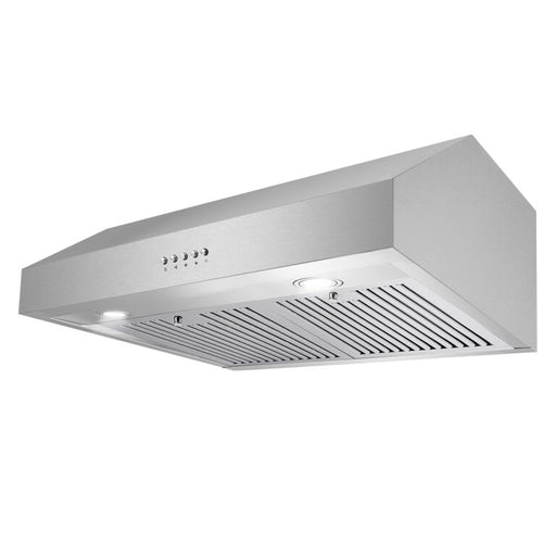 Cosmo 30 Inch Ducted Under Cabinet Stainless Steel Range Hood with LED Lighting and Permanent Filters - UC30 Side