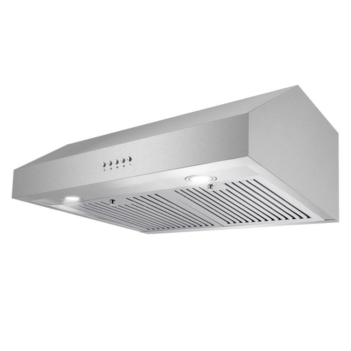 Cosmo 30 Inch Ducted Under Cabinet Stainless Steel Range Hood with LED Lighting and Permanent Filters - UC30 Side