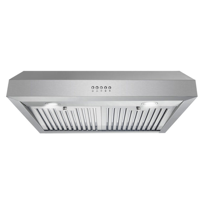 Cosmo 30 Inch Ducted Under Cabinet Stainless Steel Range Hood with LED Lighting and Permanent Filters - UC30 Front
