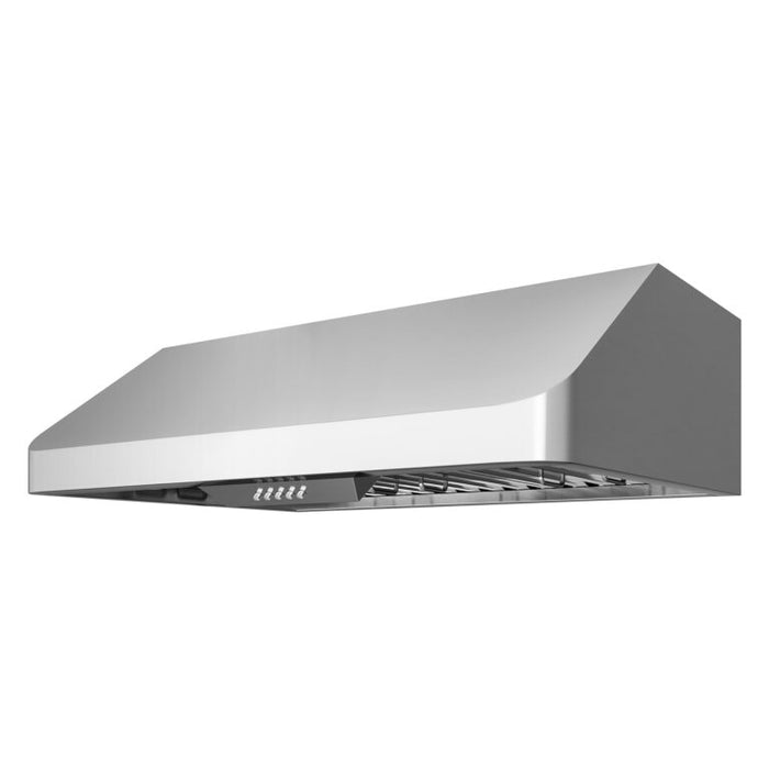 Cosmo 30 Inch Ducted Under Cabinet Stainless Steel Range Hood with Push Button Controls, LED Lighting and Permanent Filters - COS-QB75 Side
