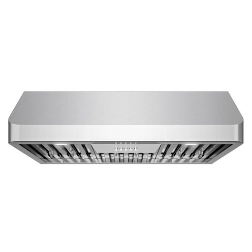 Cosmo 30 Inch Ducted Under Cabinet Stainless Steel Range Hood with Push Button Controls, LED Lighting and Permanent Filters - COS-QB75 Front