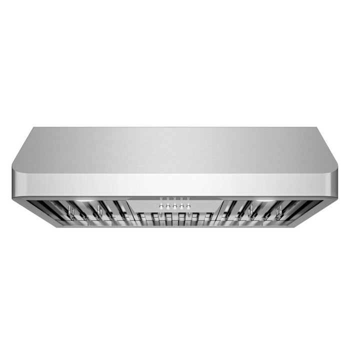 Cosmo 30 Inch Ducted Under Cabinet Stainless Steel Range Hood with Push Button Controls, LED Lighting and Permanent Filters - COS-QB75 Front