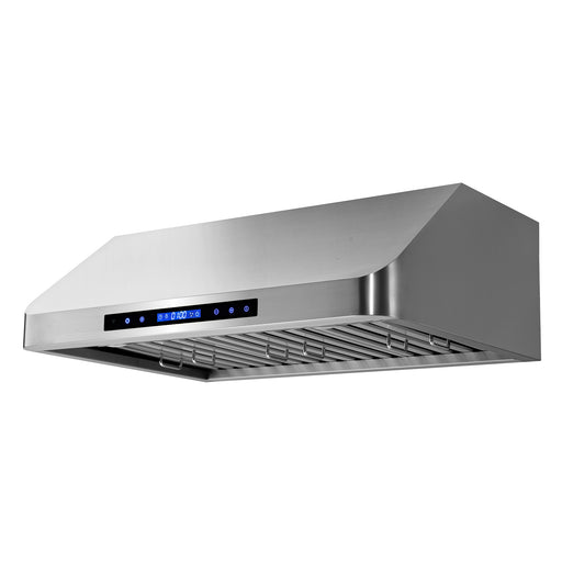 Cosmo 30 Inch Ducted Under Cabinet Stainless Steel Range Hood with Touch Display, LED Lighting and Permanent Filters - COS-QS75 Side
