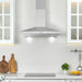 Cosmo 30 Inch Ducted Wall Mount Stainless Steel Range Hood with LED Lighting and Reusable Filters - COS-63024P Attached