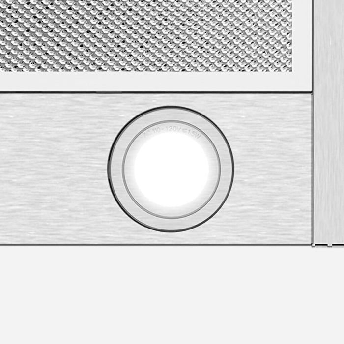 Cosmo 30 Inch Ducted Wall Mount Stainless Steel Range Hood with LED Lighting and Reusable Filters - COS-63024P Light