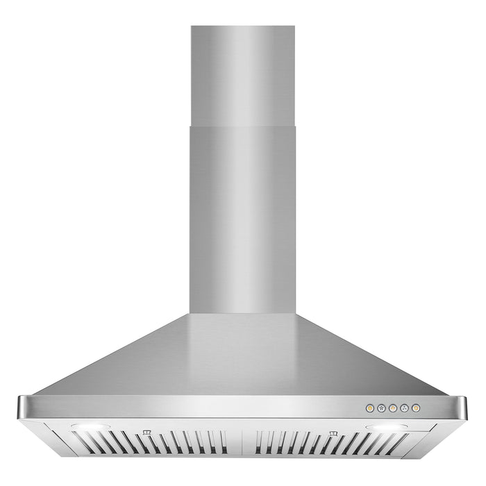 Cosmo 30 Inch Ducted Wall Mount Stainless Steel Range Hood with LED Lighting and Permanent Filters - COS-63175 Front