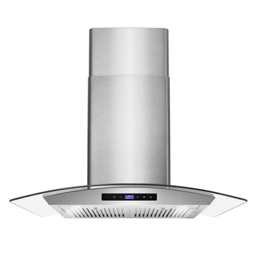 Cosmo 30 Inch Ducted Wall Mount Stainless Steel Range Hood with Touch Controls, LED Lighting and Permanent Filters - COS-668AS750 Front