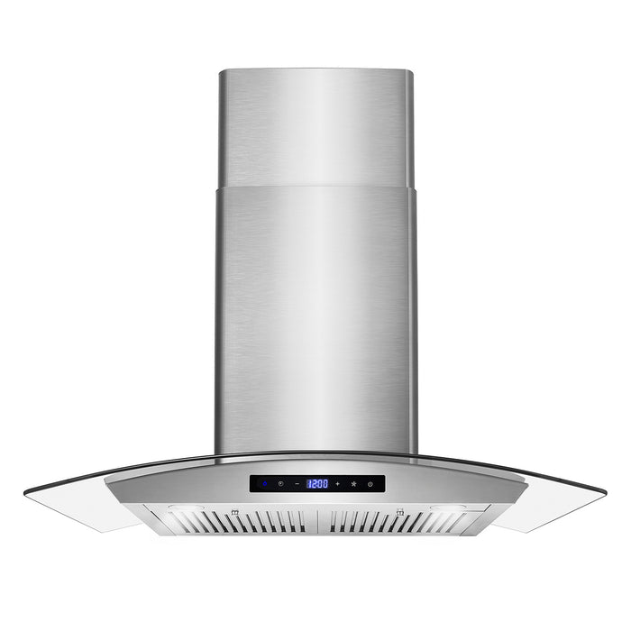Cosmo 30 Inch Ducted Wall Mount Stainless Steel Range Hood with Touch Controls, LED Lighting and Permanent Filters - COS-668WRCS75 Front