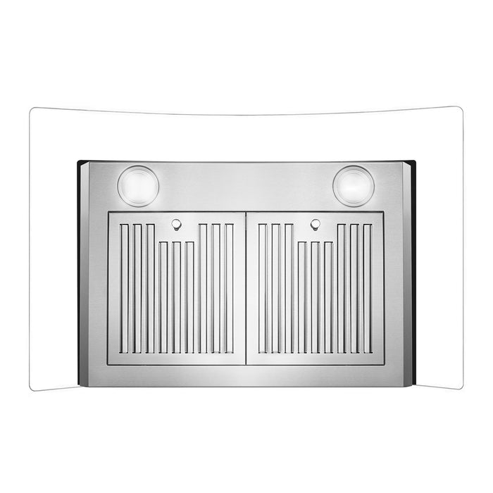 Cosmo 30 Inch Ductless Wall Mount Stainless Steel Range Hood with LED Lighting and Carbon Filter Kit for Recirculating - COS-668AS750-DL Air Flow