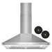 Cosmo 30 Inch Ductless Wall Mount Stainless Steel Range Hood with LED Lighting and Carbon Filter Kit for Recirculating - COS-63175S-DL Front