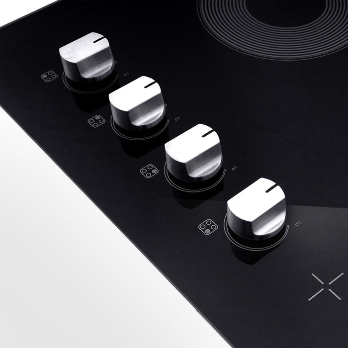 Cosmo 30 Inch Electric Ceramic Glass Cooktop with 4 Burners, Dual Zone Elements, Hot Surface Indicator Light and Control Knobs - COS-304ECC Knobs
