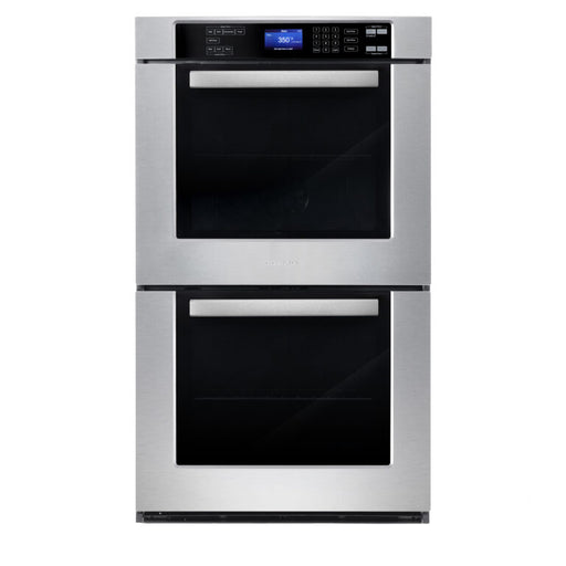 Cosmo 30 Inch Electric Stainless Steel Double Wall Oven with 5 Cu. Ft. Capacity, Turbo True European Convection, 7 Cooking Modes and Self-Cleaning Front
